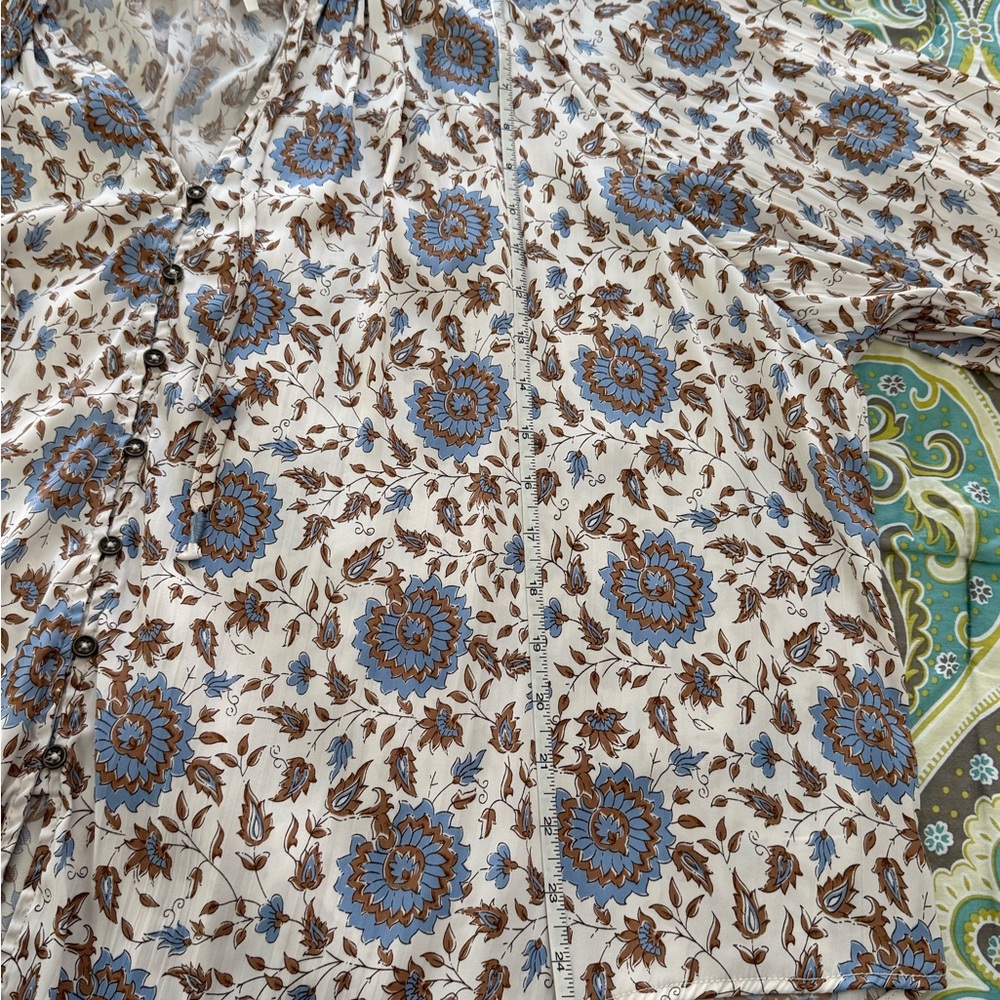 Anthropologie Button-Front Peasant Blouse - Picture 8 of 12